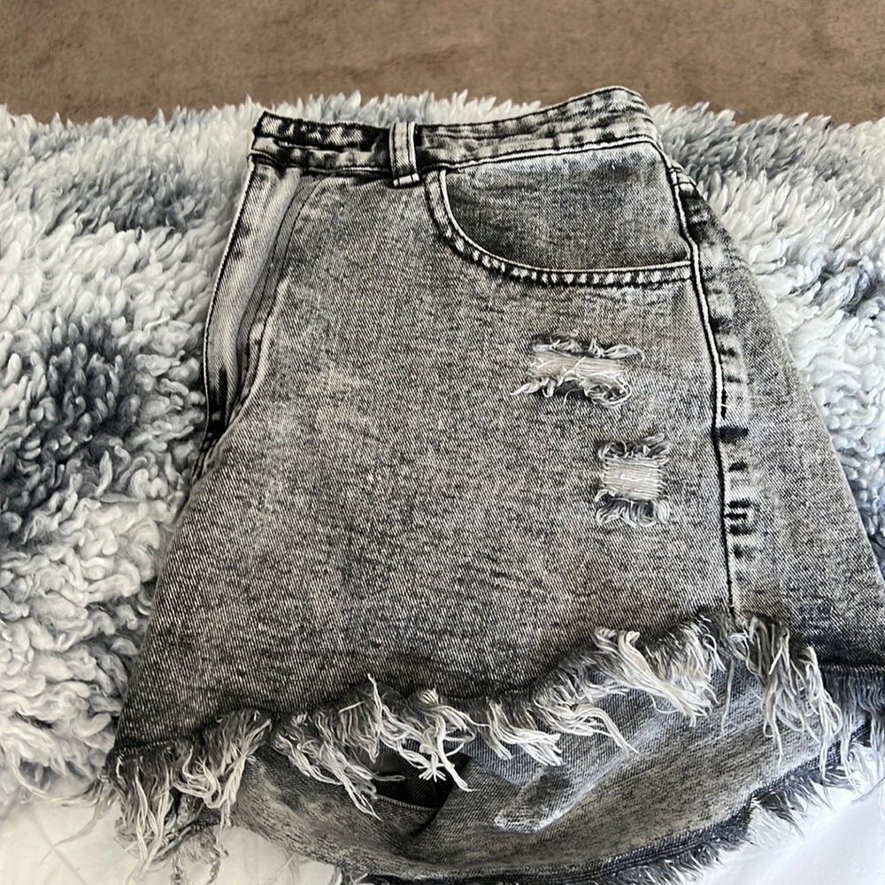 Black ripped high waisted shorts